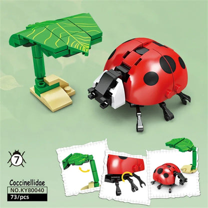 Ladybug Insects Building Blocks Toys Set - Long-Lasting Play for Kids, Great Collectible Models Dragonfly Mantis Housefly & More