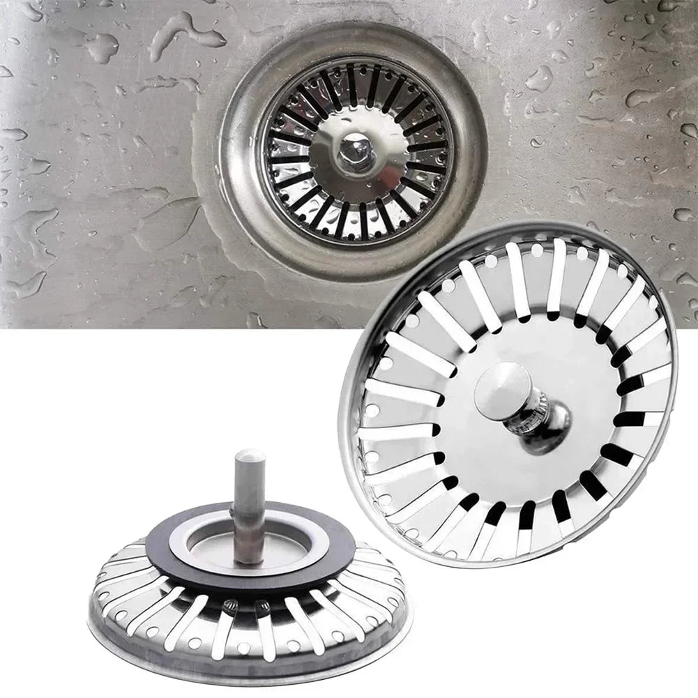 Kitchen 84mm Sink Strainer Replacement Plug Stainless Steel Drain Waste Stopper Sealing Umbrella For Drain Device Cover Plug