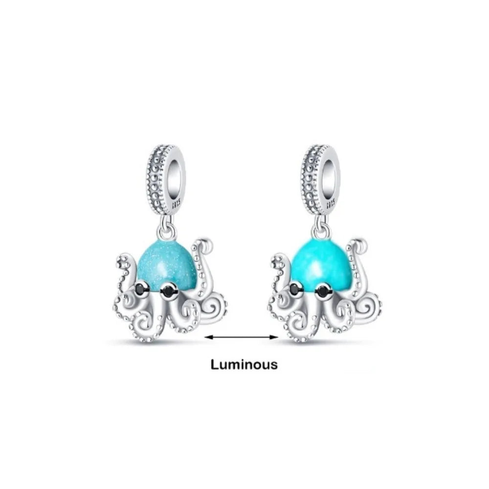 New 925 Silver Octopus crab Charm Bead Sea turtle starfish Seahorse dolphin Pendant Fit Original Bracelet Women DIY Jewelry Gift