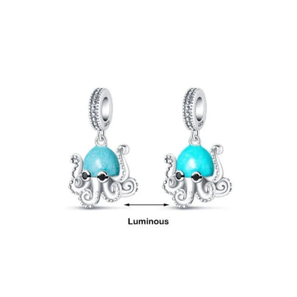 New 925 Silver Octopus crab Charm Bead Sea turtle starfish Seahorse dolphin Pendant Fit Original Bracelet Women DIY Jewelry Gift