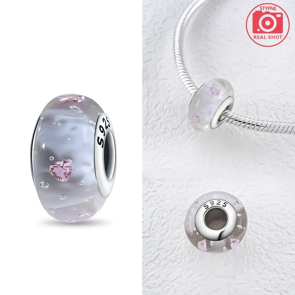 Silver 925 Colorful Flower Series Murano Glass Beads Charm Fit Original Bracelet Murano Glass DIY for Women Jewelry Gift