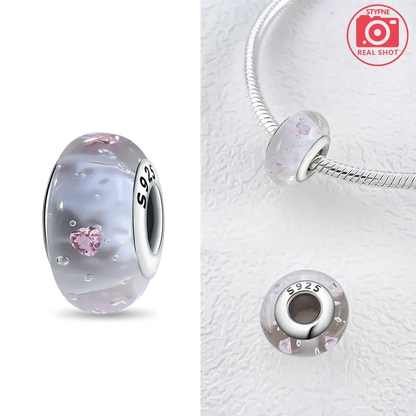 Silver 925 Colorful Flower Series Murano Glass Beads Charm Fit Original Bracelet Murano Glass DIY for Women Jewelry Gift