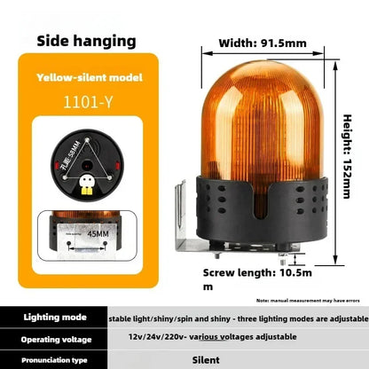 Three Sound Modes Emitting LTE-1101J Light Flashing Shiny Warning Light 120dB Volume Adjustable Magnetic Base 12V 24V 220V