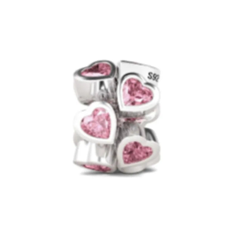 Hot Selling 925 Silver Pink Cake, Dog Paw, Luggage, Cup Bead Pendant Suitable for European Original Bracelet DIY Exquisite Jewelry