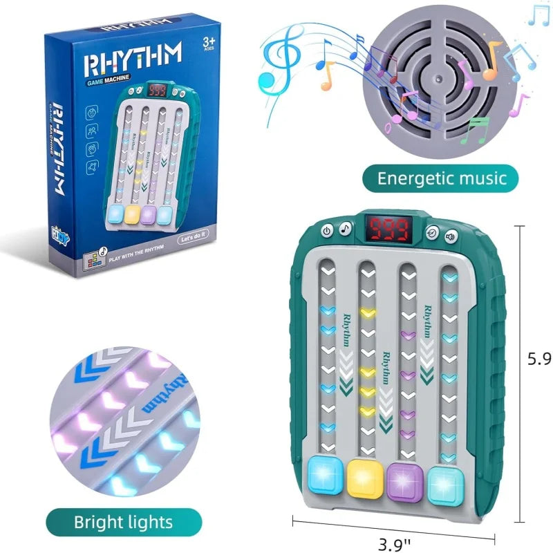 Music Rhythm Game Machine, Light Up Puzzle Toys, Montessori Travel Sensory Toys, Brain Training Electronic Games For Kids Gifts