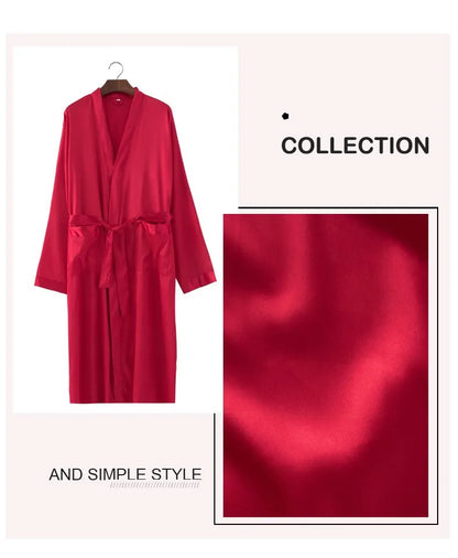 Plus Size 3XL, Men Long Bathrobe Sleepwear, Black Bridegroom Wedding Robe, Spring Summer Sleepwear, Nightwear, Loose Satin Home Wear