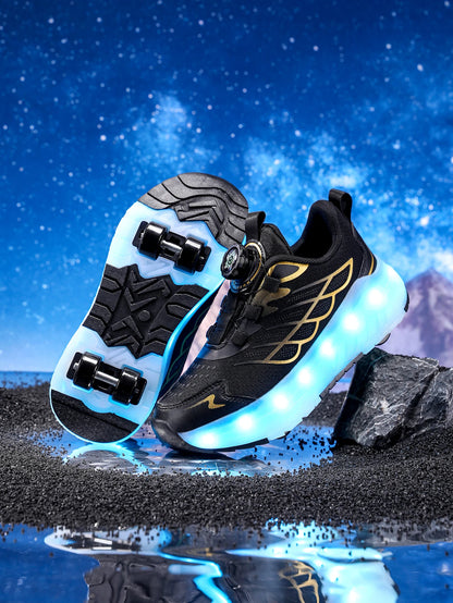 Children's and Teenage Roller Skates - Fashionable Upgraded Edition with Enhanced Stability - Detachable Dual-Use Sports Shoe