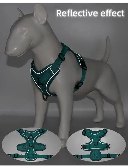 No Pull Dog Harness and Leash Set Adjustable Pet Harness Vest for Small Dogs Cats Reflective Dog Chest Strap Lead Walking