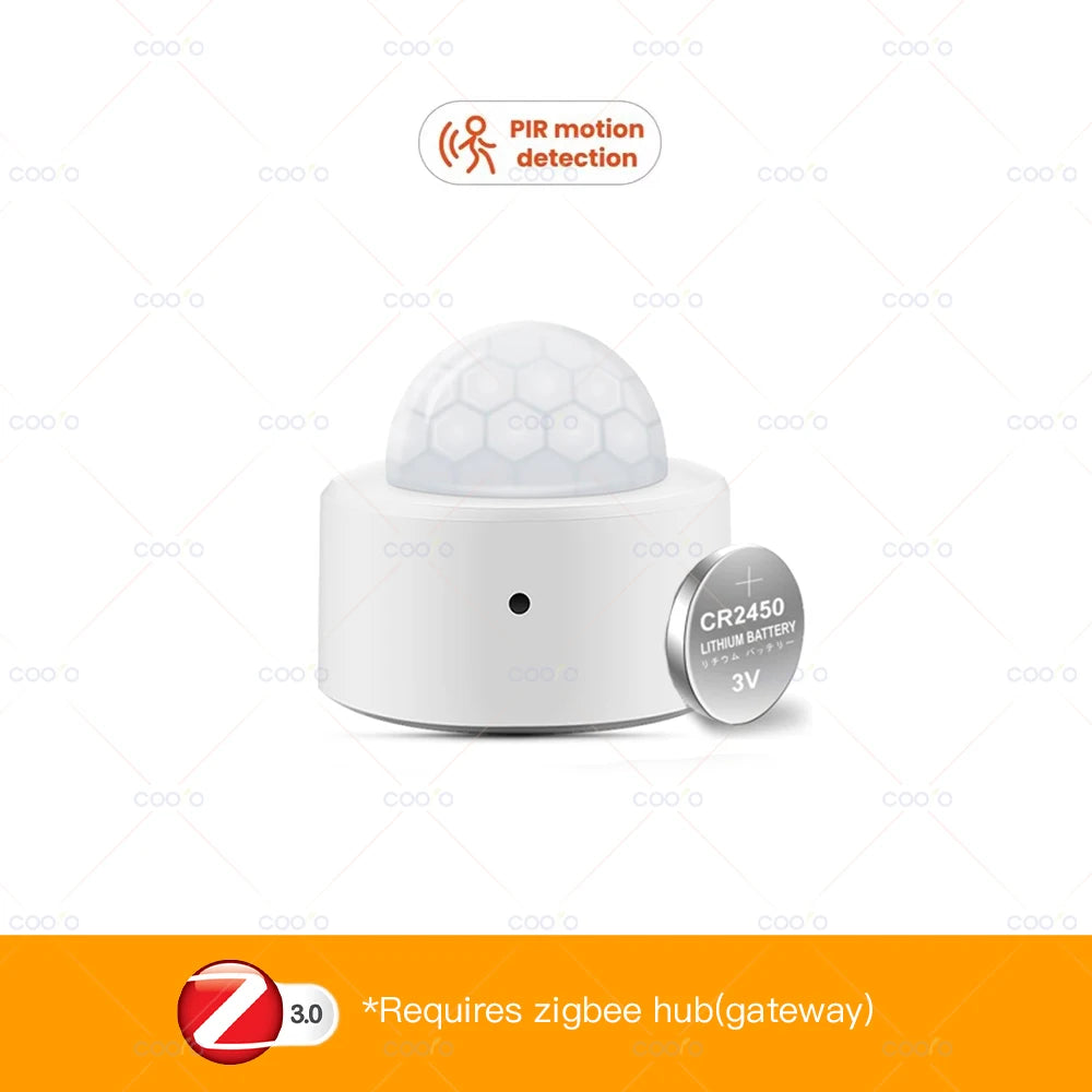 Tuya Zigbee Smart PIR Motion Sensor Infrared Detector with Lux Detection Anti-theft Alarm Sensor Wireless Security Protection