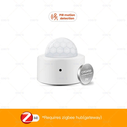 Tuya Zigbee Smart PIR Motion Sensor Infrared Detector with Lux Detection Anti-theft Alarm Sensor Wireless Security Protection