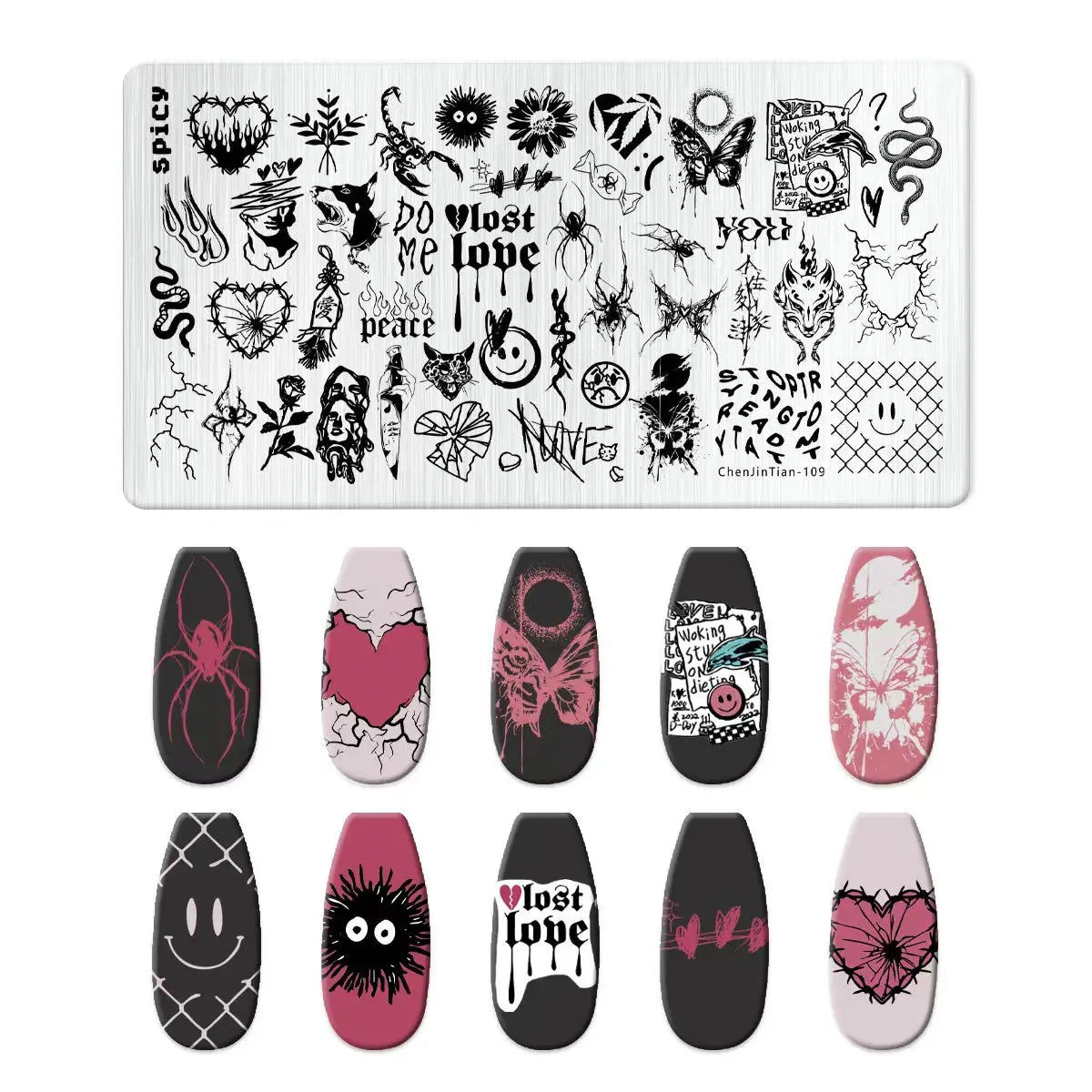 RJ Halloween Nail Stamping Plates, Beautiful zombie Festival Pattern Nail Art Image Plates, Stainless Steel Nail Art Plate Stencil