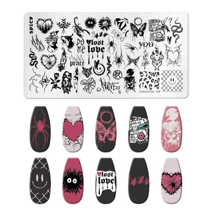 RJ Halloween Nail Stamping Plates, Beautiful zombie Festival Pattern Nail Art Image Plates, Stainless Steel Nail Art Plate Stencil