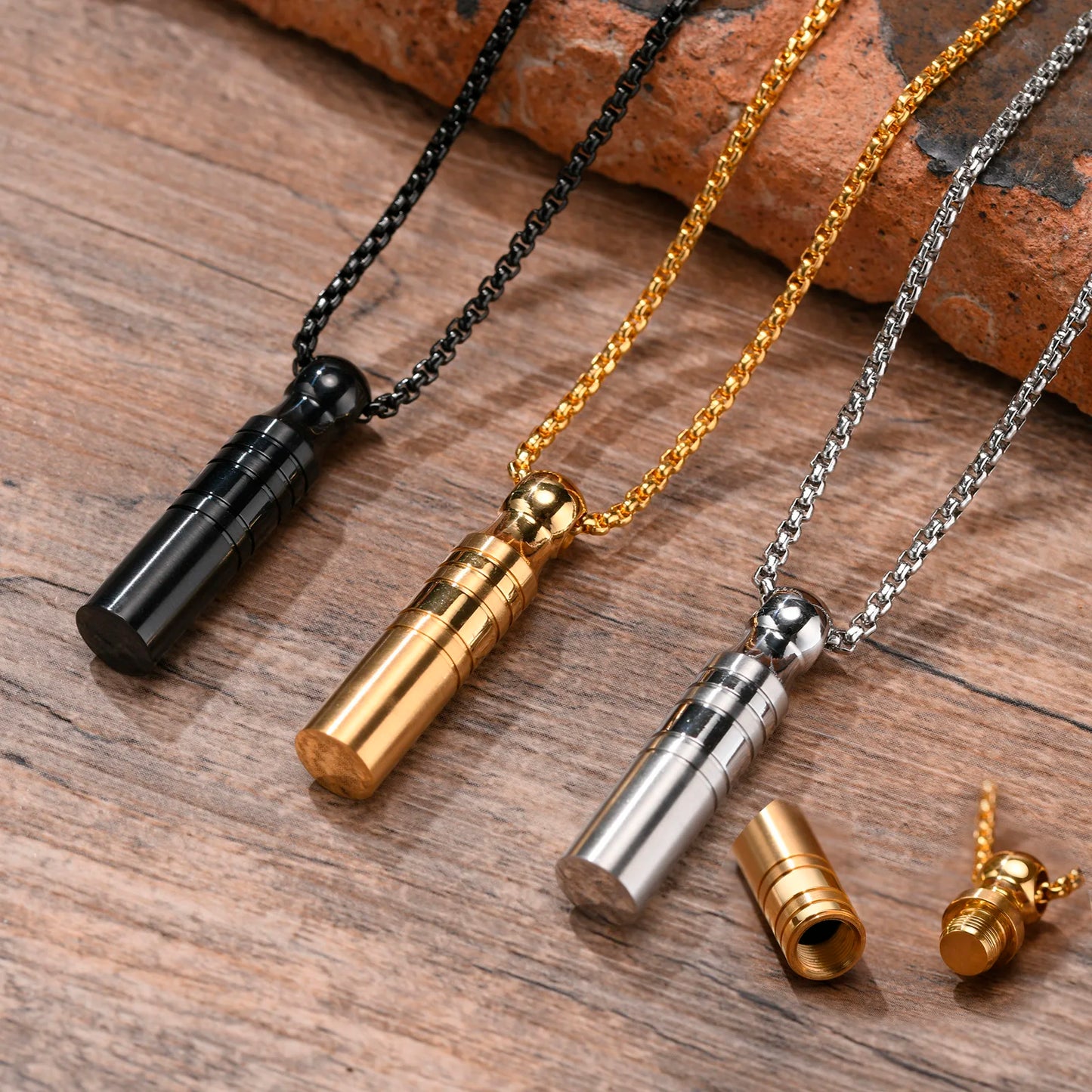 Urn Pendant Necklace for Ashes, Cremation Jewelry, Stainless Steel Urn Jewelry for Men, Ashes Locket Necklace, Memorial Ash