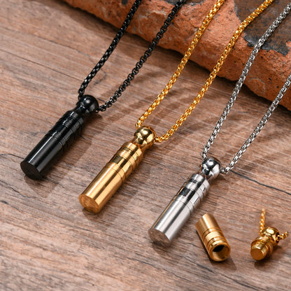 Urn Pendant Necklace for Ashes, Cremation Jewelry, Stainless Steel Urn Jewelry for Men, Ashes Locket Necklace, Memorial Ash
