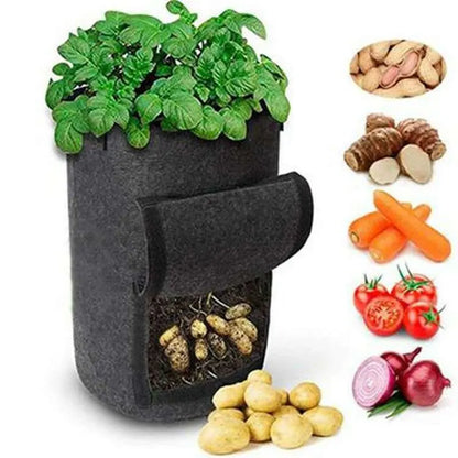 1Pc, Felt Potato Planting Bag, Large Diameter Vegetable Plant Seedling Bag, Non-Woven Felt Potato Growing Bucket
