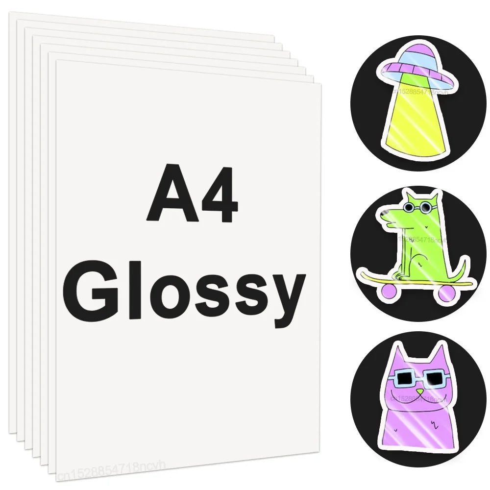 100% Transparent Printable Vinyl Sticker Paper A4 Vinyl Printing Paper for Inkjet Printer DIY Label Sticker Self Adhesive Paper