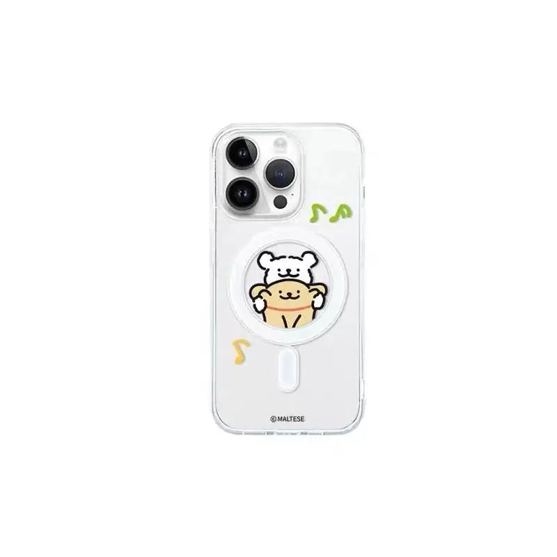 Kawaii Line Puppy Cute Cartoon Couple For MagSafe Creative Phone Case For iPhone 16 15 14 12 13 11 Pro Max PLUS MINI Y2K Cover