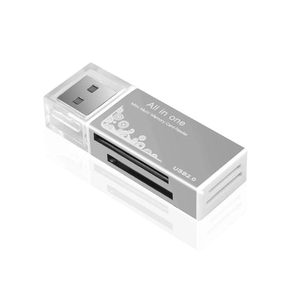Card Reader 4 Ports, USB2.0 Memory SD TF Card SDHC MMC/RS MMC TF MS/MS PRO/MS DUO M2 Adapter for Laptop Desktop, PC Accessories