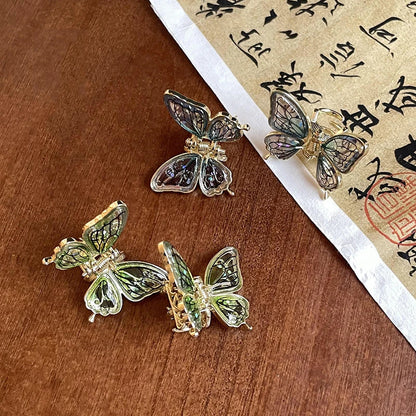 Mini Butterfly Hair Claws for Women Ladies Small Ponytail Braid Hair Claw Clips Girl Fashion Shark Clip Hair Accessories Sets