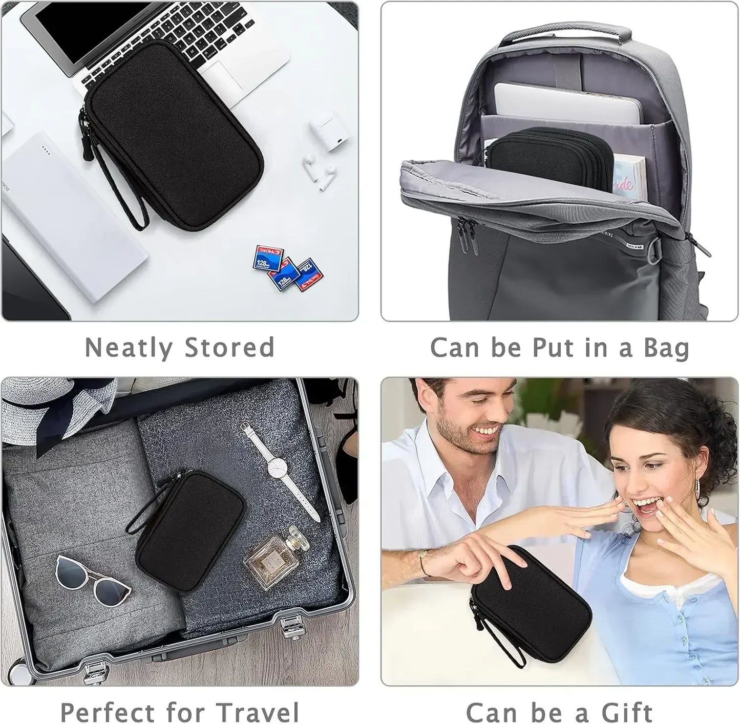 Travel Organizer Electronics Accessories Organizer Portable Waterproof Double Layers Storage Bag for Cable Hard Disk Power Bank