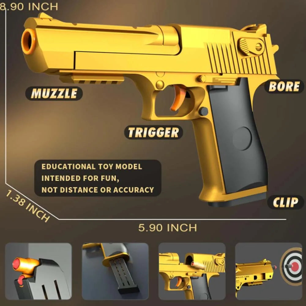 Desert Eagle Toy Guns For Kids Boys Shell Ejecting Pistol Blaster Gun Birthday Gifts Dropshipping Australia
