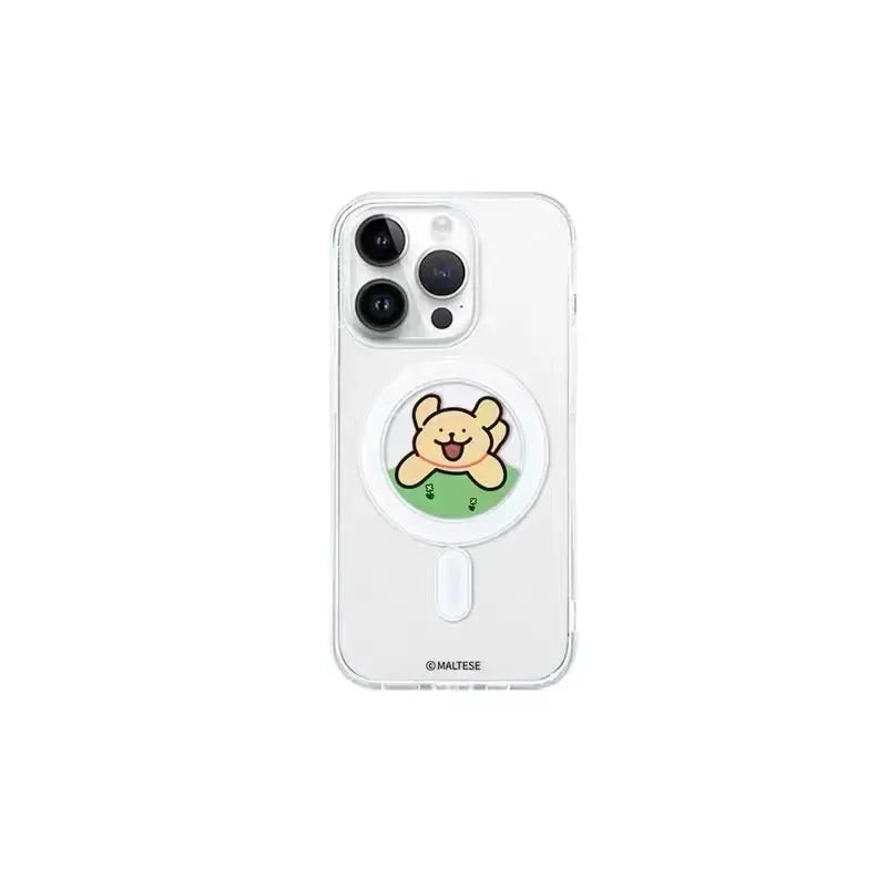 Kawaii Line Puppy Cute Cartoon Couple For MagSafe Creative Phone Case For iPhone 16 15 14 12 13 11 Pro Max PLUS MINI Y2K Cover