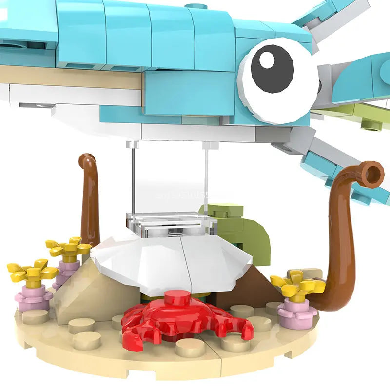 MOC Marine Animals Shark Whale Megalodon Building Blocks Set Deep Sea Rescue Fish Bricks Educational Assembly Model Toys Gifts