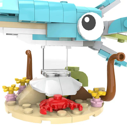 MOC Marine Animals Shark Whale Megalodon Building Blocks Set Deep Sea Rescue Fish Bricks Educational Assembly Model Toys Gifts