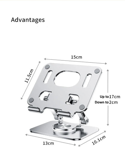 360° Rotation Tablet Stand for iPad, Adjustable Foldable Tablet Holder,Aluminum Phone Stand Compatible with iPad Pro/ Air/ Mini