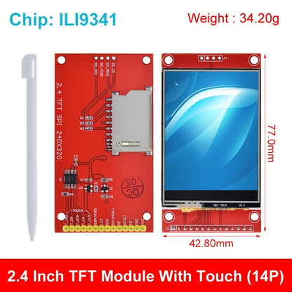 2.4 inch 240x320 SPI TFT LCD Serial Port Module 5V/3.3V Micro SD Card ILI9341 / ST7789V LCD Display With Touch / NO Touch