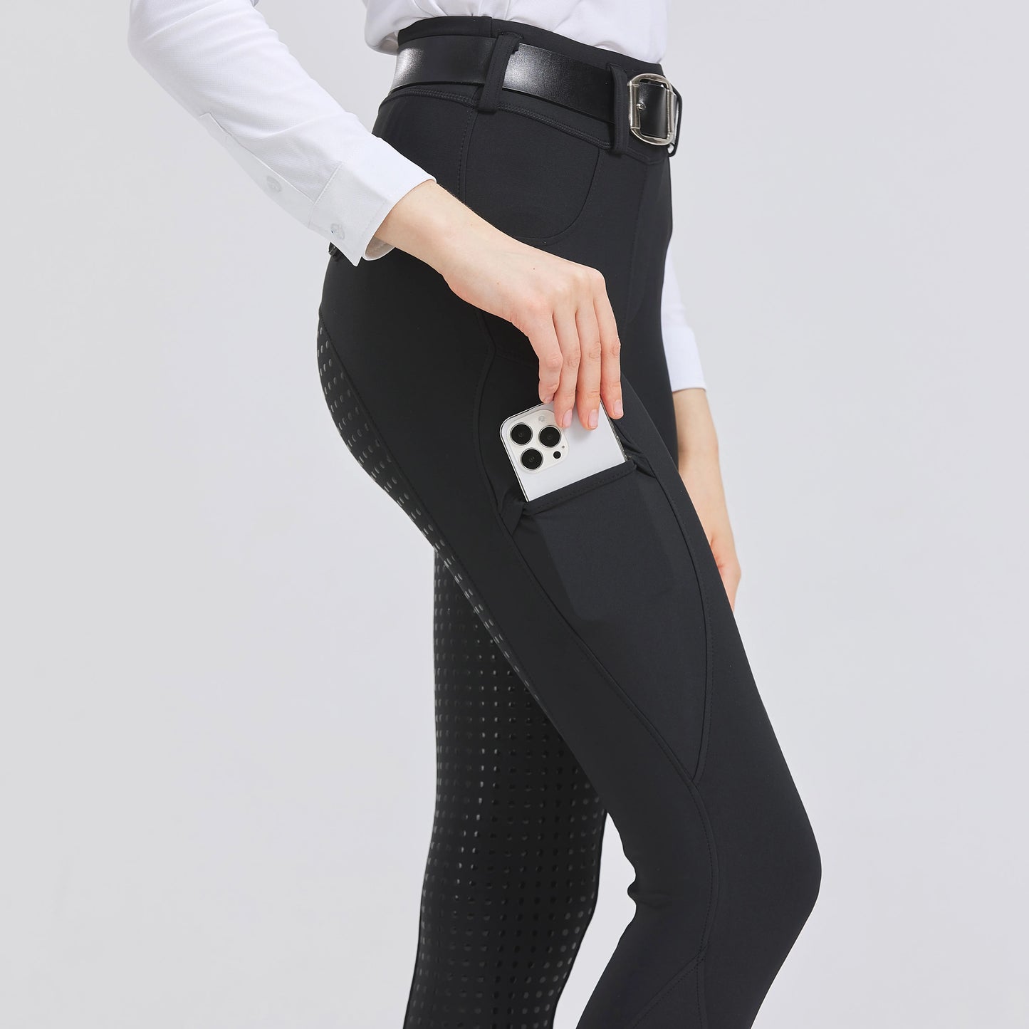 Pantalones profesionales de equitación de silicona antideslizantes de secado rápido y ajustados para exámenes ecuestres