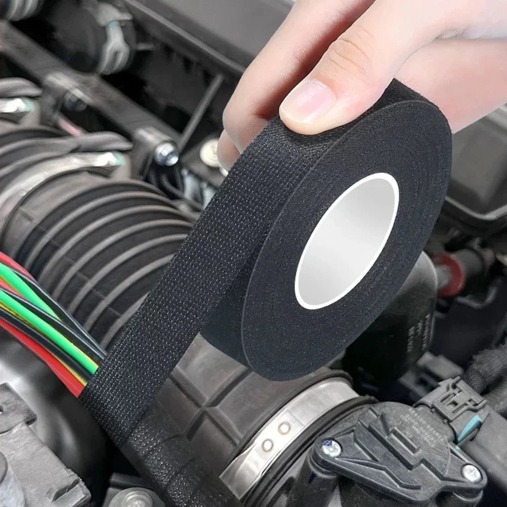 10/15M Meter Heat-resistant Flame Retardant Tape Coroplast Adhesive Cloth Tape for Car Cable Harness Wiring Loom Protection