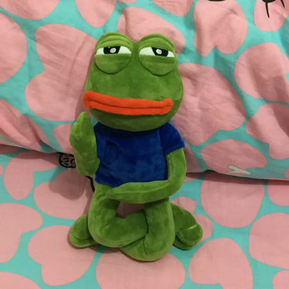 45cm Sad Frog Plush Toy Soft Stuffed Pillow Magic Expression Pepe The Sad Frog Animal Plush Doll Birthday Gifts for Kids Girl