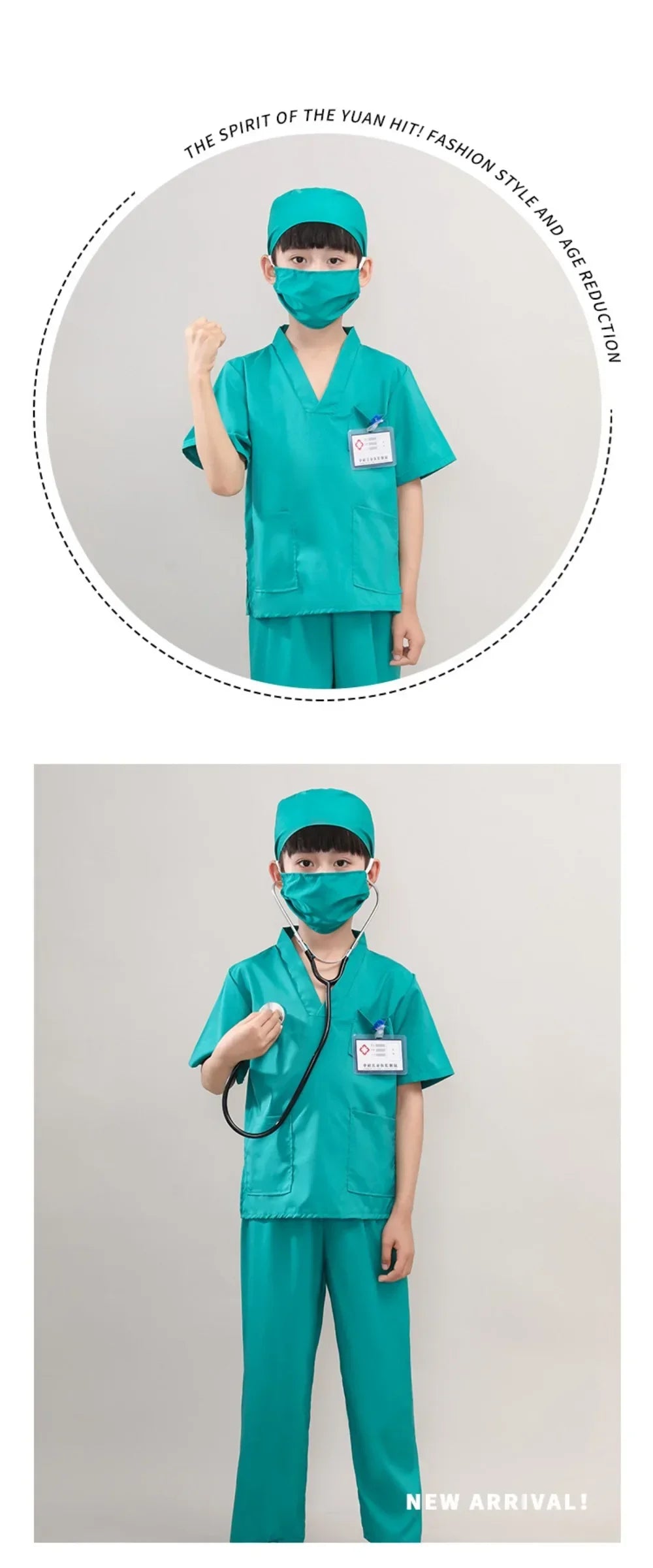 Children's, Men's, and Women's Retro Dance Clothes, Children's White Lab Coat, and Small Doctor's Surgical Clothes. Cosplay Costumes