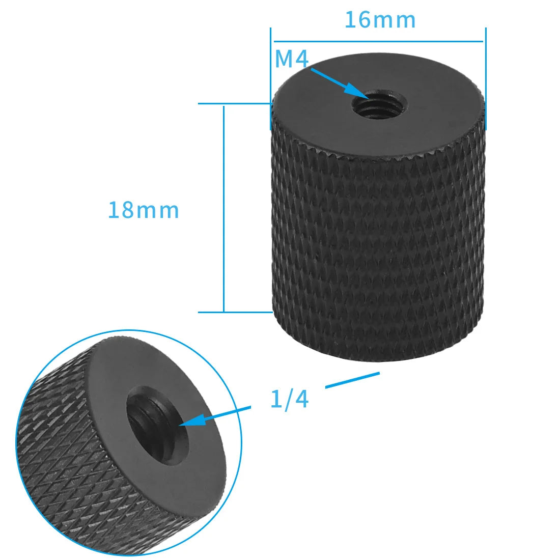 1x 1/4 Inch Thread Hole Female to Female 3/8 M4 M5 M6 M8 Mount Adapter Screw Nut DSLR Cameras Tripod Rig Flash Light Accessories