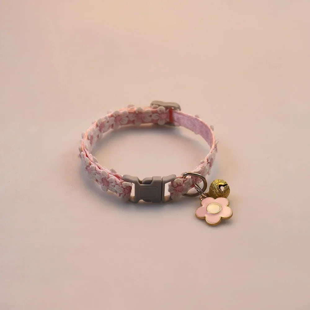 1Piece Adjustable Cat Collar With Pendant Lace Pet Collar Suitable For Small Cats and Dogs Cat Collar Personalized Accessories