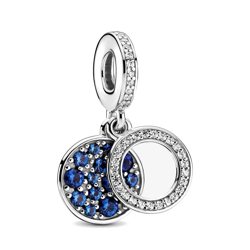 Nuevo colgante de plata 925 compatible con pulsera original, joyas para mujer, serie azul, colgante de pulpo, delfín, búho, camaleón