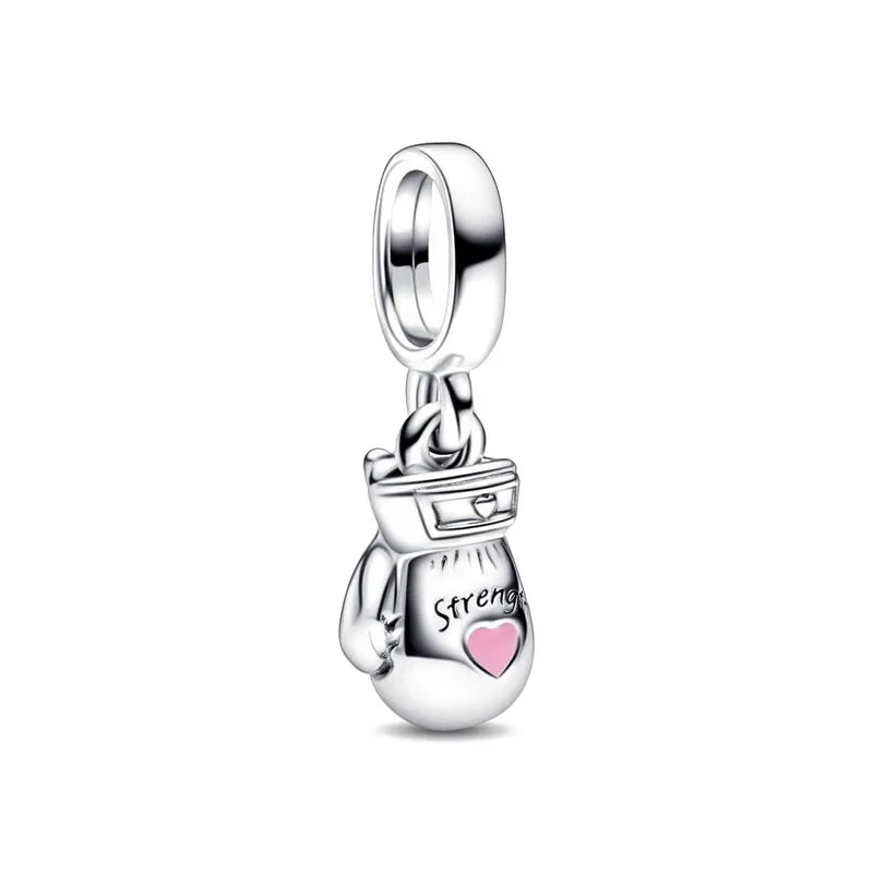 Hot Selling 925 Silver Pink Cake, Dog Paw, Luggage, Cup Bead Pendant Suitable for European Original Bracelet DIY Exquisite Jewelry