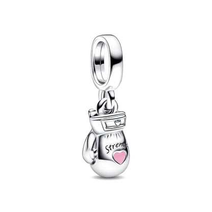 Hot Selling 925 Silver Pink Cake, Dog Paw, Luggage, Cup Bead Pendant Suitable for European Original Bracelet DIY Exquisite Jewelry