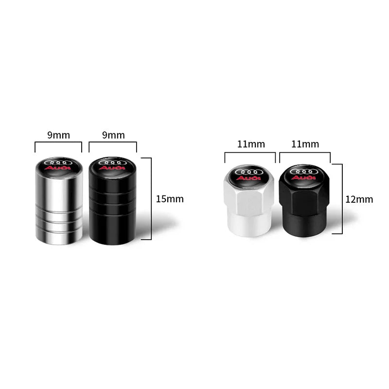 4 unids tapa de válvula de coche, tapas de válvula de rueda, cubierta antipolvo, accesorios de neumático para Audi S line Sports A1 A3 A4 A5 A6 A7 A8 Q2 Q3 Q5 Q7 TT S5 S3 S4