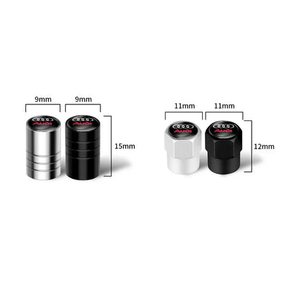 4 unids tapa de válvula de coche, tapas de válvula de rueda, cubierta antipolvo, accesorios de neumático para Audi S line Sports A1 A3 A4 A5 A6 A7 A8 Q2 Q3 Q5 Q7 TT S5 S3 S4