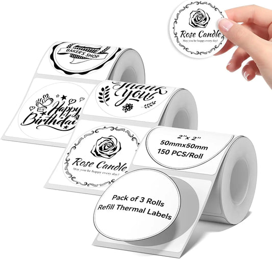 Marklife X2 Thermal Label Sticker Paper Printable White 40-50mm Width Clothing Tag Commodity Price Food Self-Adhesive Tape