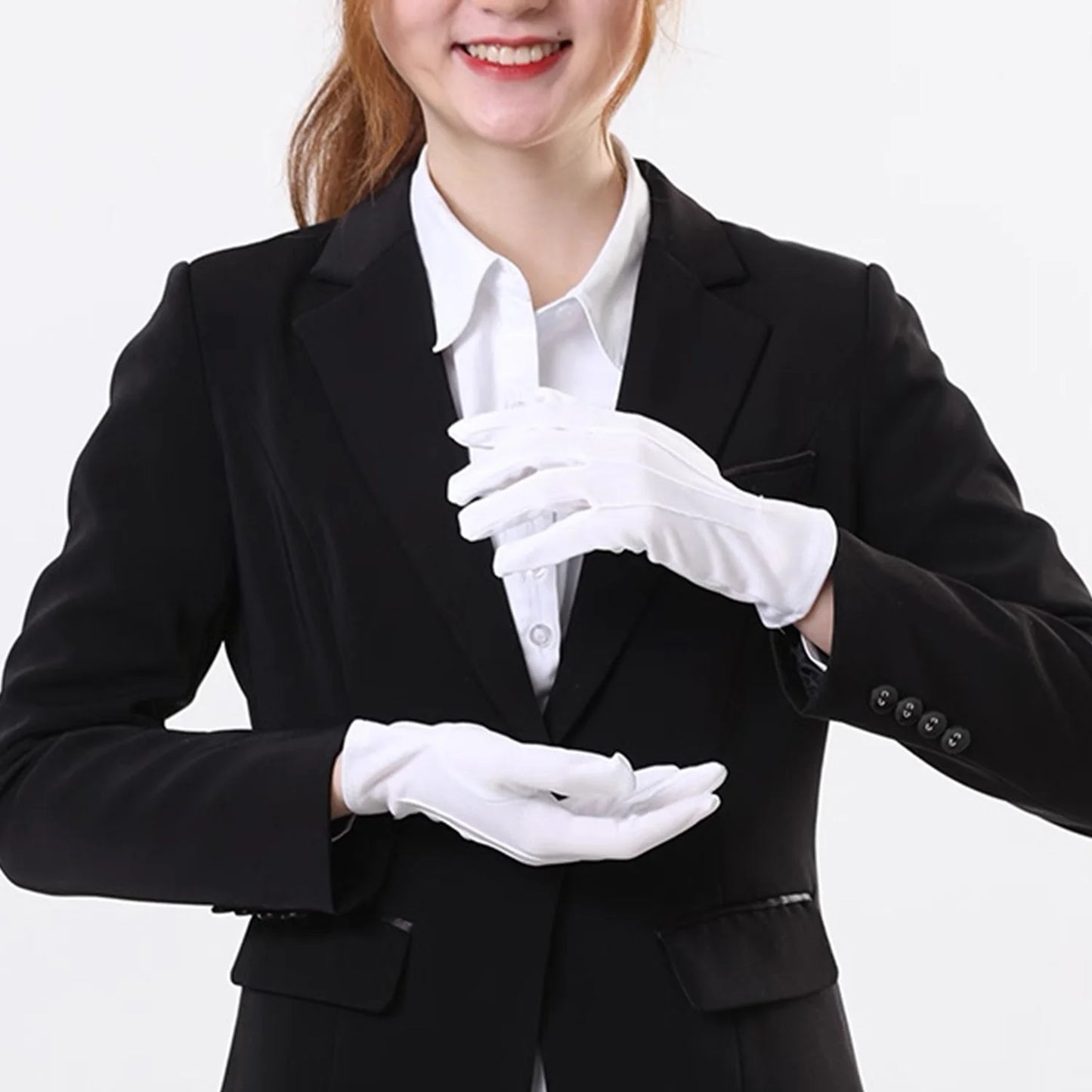10 Pairs White Gloves Men Formal Tuxedo Uniform Gloves Honor Guard Parade Ceremony Costume Cosplay Coin Jewelry Butler Glove