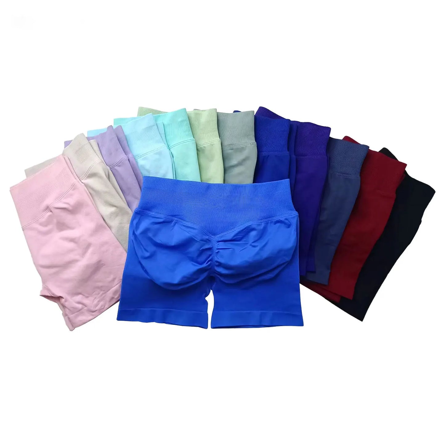 NCLAGEN Impact Shorts Women Low Rise Workout Gym Clothes Running Seamless Sports Leggings Scrunch Booty Hip Lifting Yoga Shorts