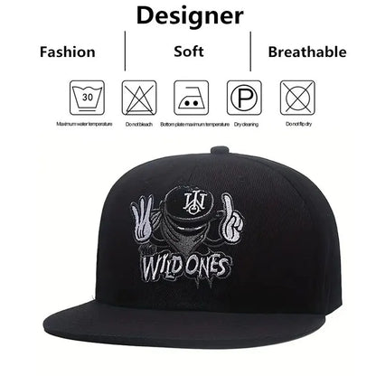 Unisex Ninja Letter Embroidery Hip-hop Hats Outdoor Adjustable Casual Baseball Caps Sunscreen Hat