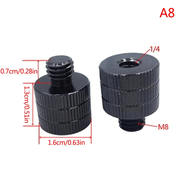 1/4 to M4 M5 M6 M8 M10 Conversion Screw 3/8" Male to Female Thread Screw Mount Converter Standard 1/4 Mount Adapter Screw