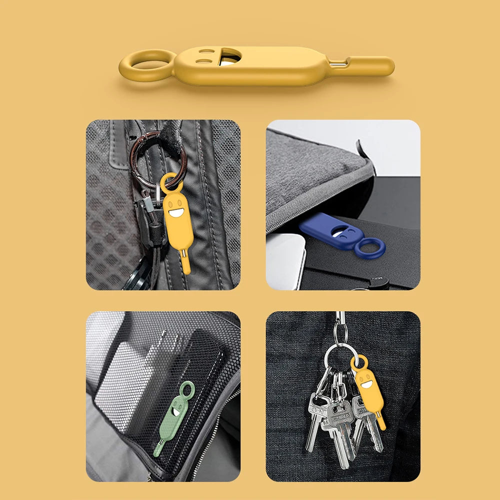 2 IN 1 SIM Card Removal Needle Pin with Protector Holder Anti-Lost Phone SIM Cards Storage Case Tray Ejector Needle Opener