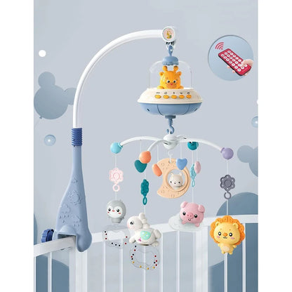 Baby Crib Mobile with Lights Music Projection for Infants 0-6 Months Remote Control Crib Toys for Newborn Baby Mobile for Crib