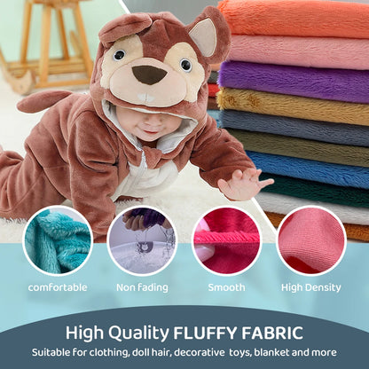 5mm Pile Length Soft Minky Fabric Sewing For Cotton Doll Hair Thicken Encryption Fabric Plush Single Sided Stuffed Animals Toys
