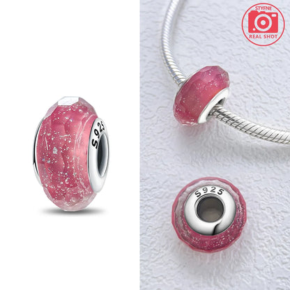 Original 925 Silver Charms Flower Blue Star Green Turtle Glass Beads Fit Bracelet Women DIY Gift Murano Jewelry Accessories